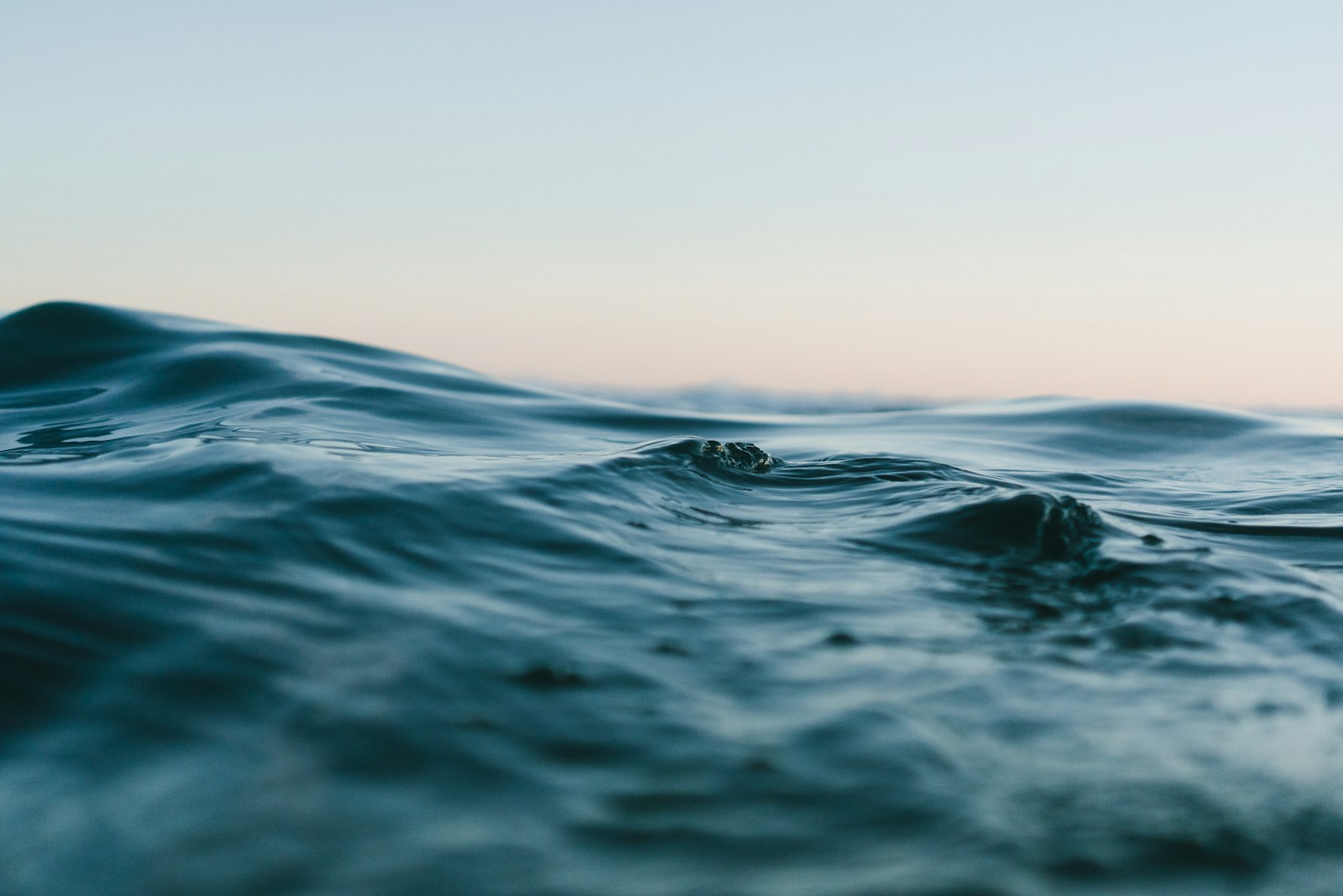 Ocean waves in soft evening light